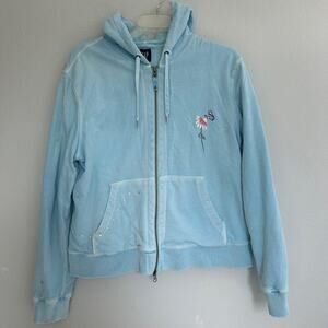 Gap y2k butterfly rhinestone zip up